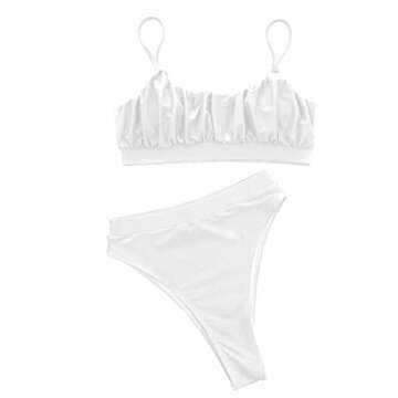 Lilosy High Waisted Tummy Control Bikini | Ribbed Swimsuit