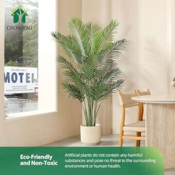 Artificial 6.5Ft Palm Tree - Perfect No-Maintenance Home Decor