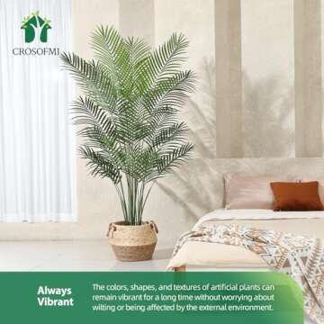 Artificial 6.5Ft Palm Tree - Perfect No-Maintenance Home Decor