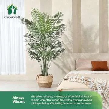 Artificial 6.5Ft Palm Tree - Perfect No-Maintenance Home Decor