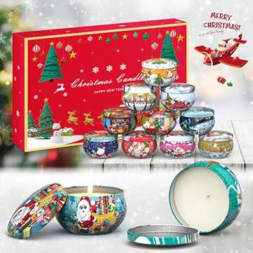 Christmas Candles Gifts for Women, Primevolve Scented Candles Set for 12 Bulk Home Aromatherapy, Str...