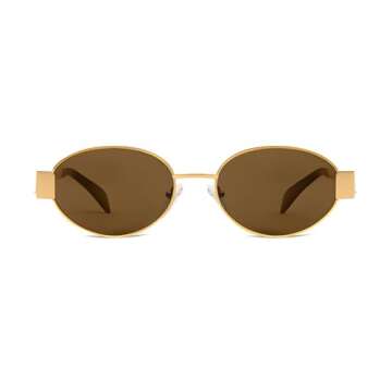 Trendy BUTABY Retro Oval Sunglasses with UV400 Protection