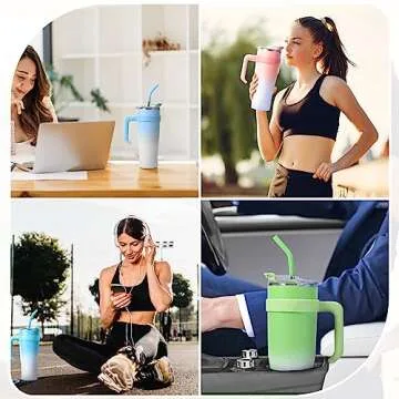 Durable 40 oz Insulated Tumbler with Straw and Handle