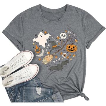 Cute Fall Pumpkin Shirts for Thanksgiving and Halloween Women