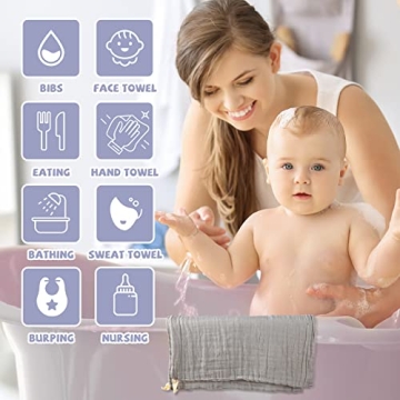 MUKIN Baby Washcloths Soft and Absorbent for Newborns