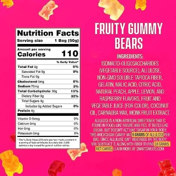 SmartSweets Gummy Bears Fruity Healthy Candy Treats