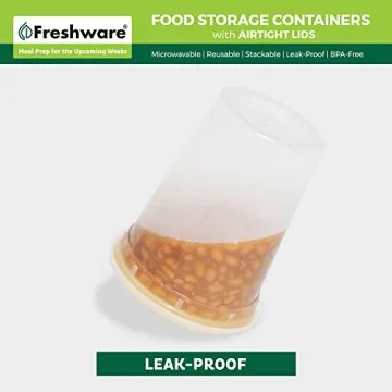 Freshware Food Storage Containers 60 Pack - Stackable & Leakproof