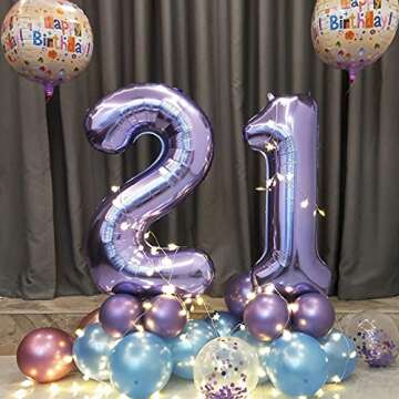 40 Inch Purple number Helium Foil Birthday Party Digit Balloons (Purple 0)