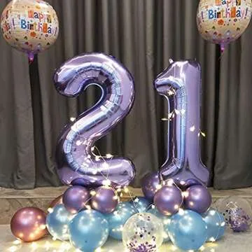 40 Inch Purple number Helium Foil Birthday Party Digit Balloons (Purple 0)