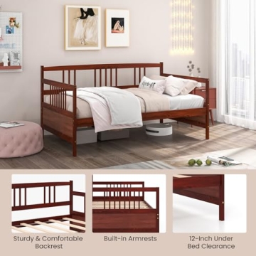 Giantex Twin Daybed Frame Stylish Sofa & Bed Dual Use