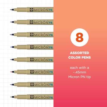 SAKURA Pigma Micron Plastic Nib Pens - Archival Black and Colored Ink Pens - Perfect for Writing, Dr...