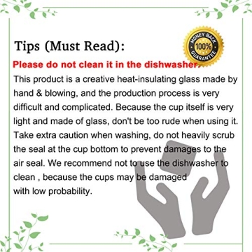 DeeCoo Double Wall Cappuccino Mugs - Set of 4 Insulated Glass Cups