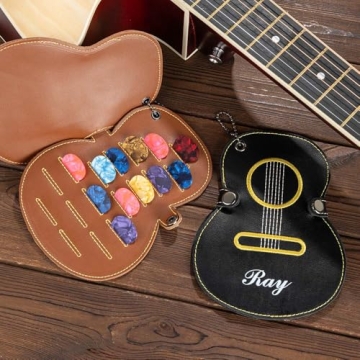 Custom Guitar Picks Holder | Personalized Leather Case