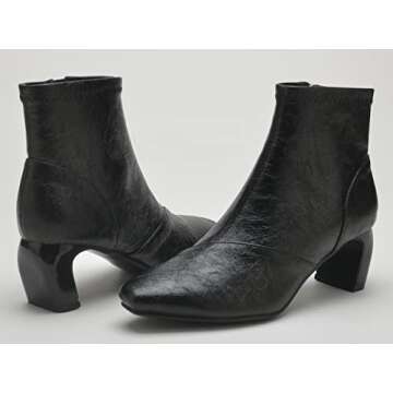 MixATB Women's Rave Holographic Ankle Boots, Gold Silver Shoes Boots for Women