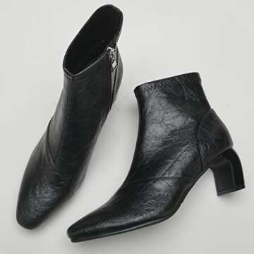 MixATB Women's Rave Holographic Ankle Boots, Gold Silver Shoes Boots for Women