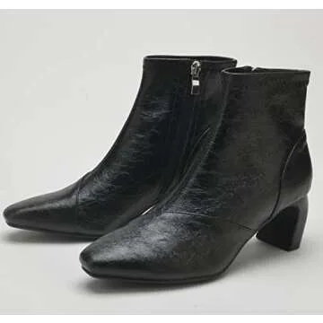 MixATB Women's Rave Holographic Ankle Boots, Gold Silver Shoes Boots for Women