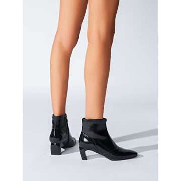 MixATB Women's Rave Holographic Ankle Boots, Gold Silver Shoes Boots for Women