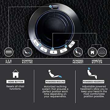 Valencia Venice Home Theater Seating | Premium Top Grain Italian 11000 Leather, Power Recliner, Power Headrest, LED Lighting (Row of 2 Loveseat, Black)