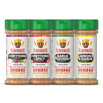 Flavor God Classic Combo Pack Of 4 Seasoning & Spices for Cooking, Everything, Everything Spicy, Gar...