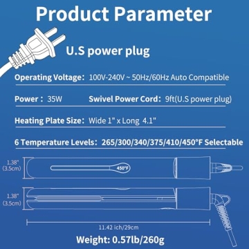 NITION Ceramic Tourmaline Hair Straighteners with Travel Pouch