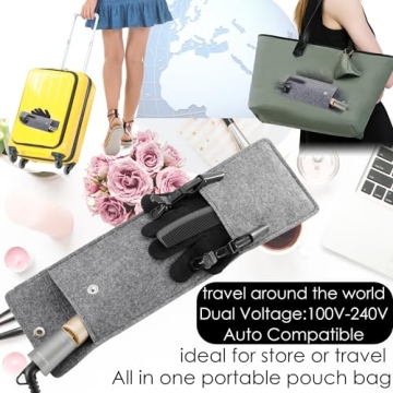 NITION Ceramic Tourmaline Hair Straighteners with Travel Pouch
