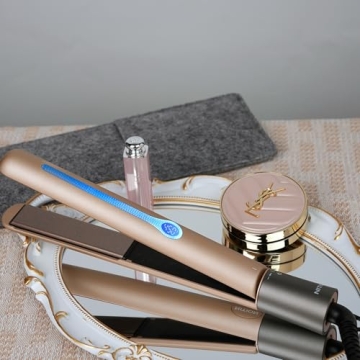 NITION Ceramic Tourmaline Hair Straighteners with Travel Pouch