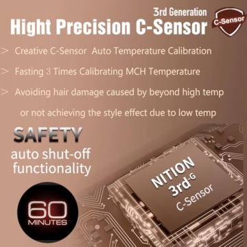 NITION Ceramic Tourmaline Hair Straighteners with Travel Pouch