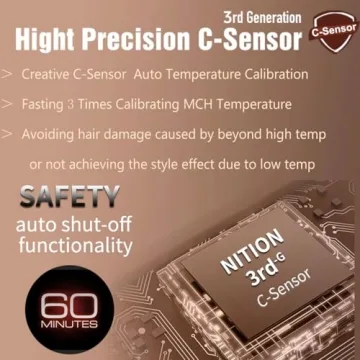 NITION Ceramic Tourmaline Hair Straighteners with Travel Pouch