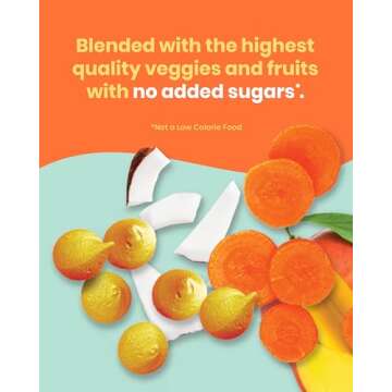 Amara Smoothie Melts - Mango Carrot - Baby Snacks Made With Fruits and Vegetables - Healthy Toddler Snacks For Your Kids Lunch Box - Organic Plant Based Yogurt Melts - 6 Resealable Bags