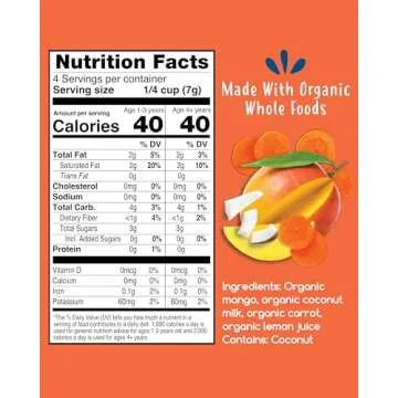 Amara Smoothie Melts - Mango Carrot - Baby Snacks Made With Fruits and Vegetables - Healthy Toddler Snacks For Your Kids Lunch Box - Organic Plant Based Yogurt Melts - 6 Resealable Bags