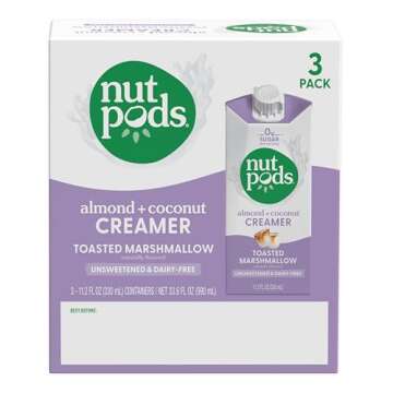 nutpods Toasted Marshmallow Coffee Creamer - Unsweetened Non Dairy Creamer Made from Almonds and Coconuts - Keto Creamer, Whole30, Gluten Free, Non-GMO, Vegan, Sugar Free, Kosher (3-Pack)