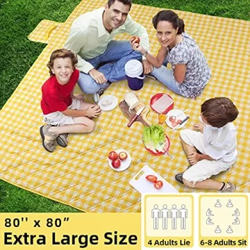 ZAZE Extra Large Picnic Blanket Compact & Waterproof 80x80