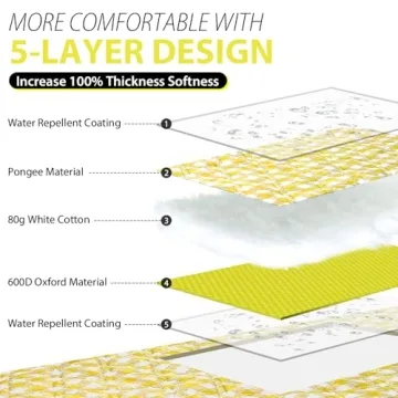 ZAZE Extra Large Picnic Blanket Compact & Waterproof 80x80