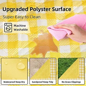 ZAZE Extra Large Picnic Blanket Compact & Waterproof 80x80