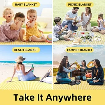 ZAZE Extra Large Picnic Blanket Compact & Waterproof 80x80
