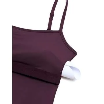 CRZ YOGA Womens Butterluxe Athletic Adjustable Strap Rompers Workout One Piece Sleeveless Jumpsuits Padded Bodysuit Shorts Deep Purple X-Small