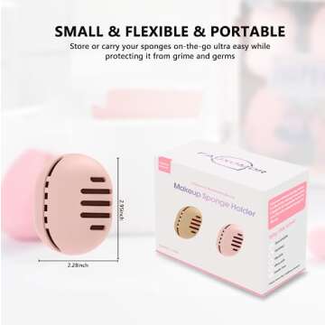 Fauxomor 2 Pcs Makeup Sponge Holder,Double-Sided Breathable Silicone Beauty Blender Holder for Travel or Daily,Shatterproof Make-up Travel Case Quick Drying Easy to Carry,Grey+Pink
