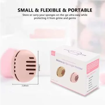 Fauxomor 2 Pcs Makeup Sponge Holder,Double-Sided Breathable Silicone Beauty Blender Holder for Travel or Daily,Shatterproof Make-up Travel Case Quick Drying Easy to Carry,Grey+Pink