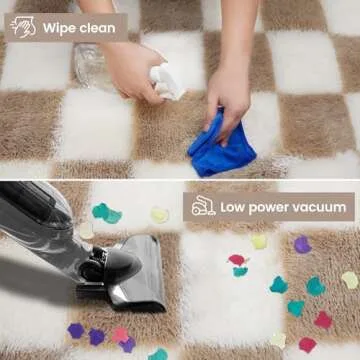 Super Soft Rug for Bedroom, 5x7 Ft Beige and White Area Rug Classic Checkered Shaggy Rug Anti-Skid High Pile Soft Fluffy Rug Fuzzy Carpet for Living Room Bedroom Kids Room Nursery, Dorm Home Decor