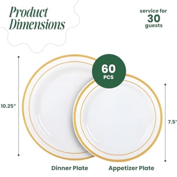 Aya's Elegant Gold Rimmed Disposable Plates for Parties