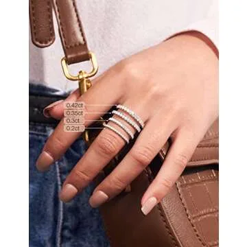 IMOLOVE Moissanite Wedding Band for Women - Classic & Elegant