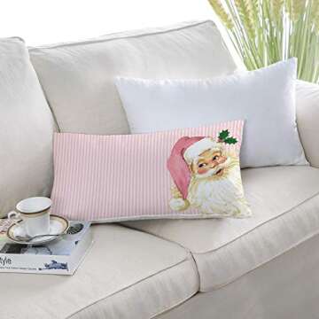 Vintage Santa Claus Pillow Cover for Holiday Decor