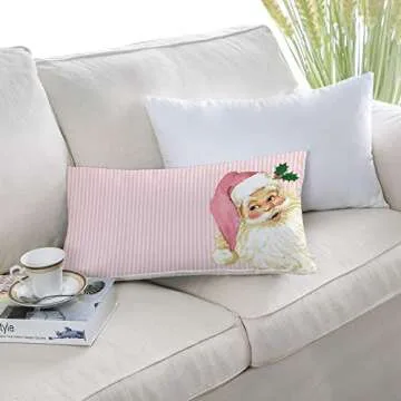 Vintage Santa Claus Pillow Cover for Holiday Decor