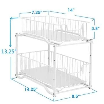 2 Pack Stackable Under Sink Organizer with Sliding Drawers