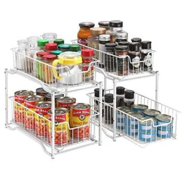 2 Pack Stackable Under Sink Organizer with Sliding Drawers