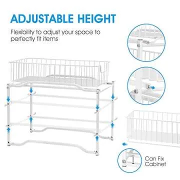 2 Pack Stackable Under Sink Organizer with Sliding Drawers