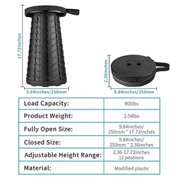 Boreeman Upgraded Folding Stool Lightweight & Portable