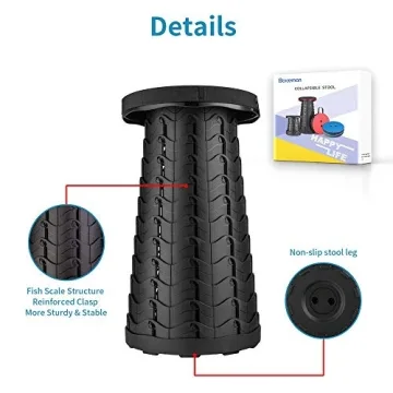 Boreeman Upgraded Folding Stool Lightweight & Portable