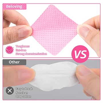 Lint Free Nail Wipes 1080Pcs with Push Down Pump Dispenser Bottle 6oz/200ml, Disposable Lint Free Nail Polish Remover Pads Kit for Gel Polish Acrylic Nail Remover, Pink