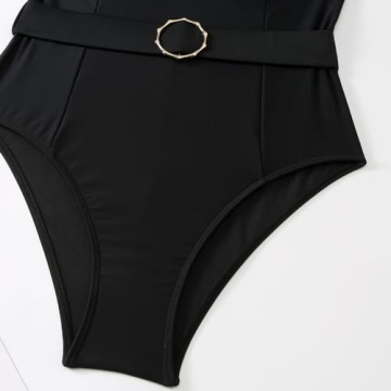 IDOPIP Women's One Piece Swimsuit with Cover up Beach Skirt Floral Printed Swimsuit Bathing Suit Ruffle V-Neck Monokini Swimwear Sarong Coverups Two Piece Bikini Set Beachwear Black M